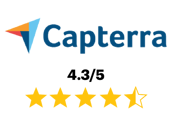 Capterra logo and 4.5 star rating for HammerTech's construction safety intelligence software platform.