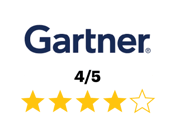 Gartner logo and 4 star rating for HammerTech's construction safety intelligence software platform.