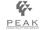 Peak construction grayscale logo (626x417) or 3to2 aspect ratio - a top ANZ contractor using HammerTech's construction safety intelligence software