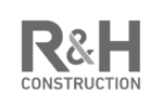 R&H Construction grayscale logo (626x417) or 3to2 aspect ratio - a top NoAm contractor using HammerTechGO construction safety intelligence software