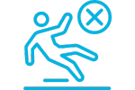 Icon of a slip and fall with an 